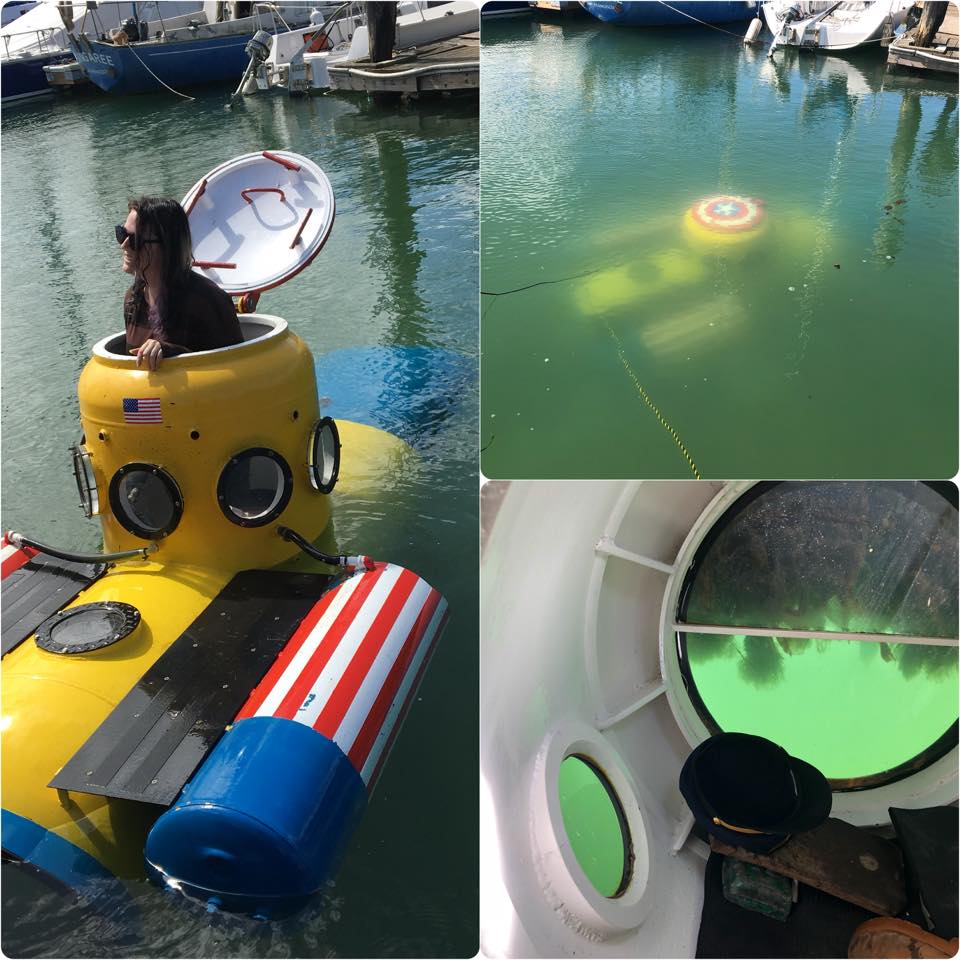 The Fangtooth training submarine in use at the Berkeley Marina. Photo courtesy Shanee Stopnitzky. 