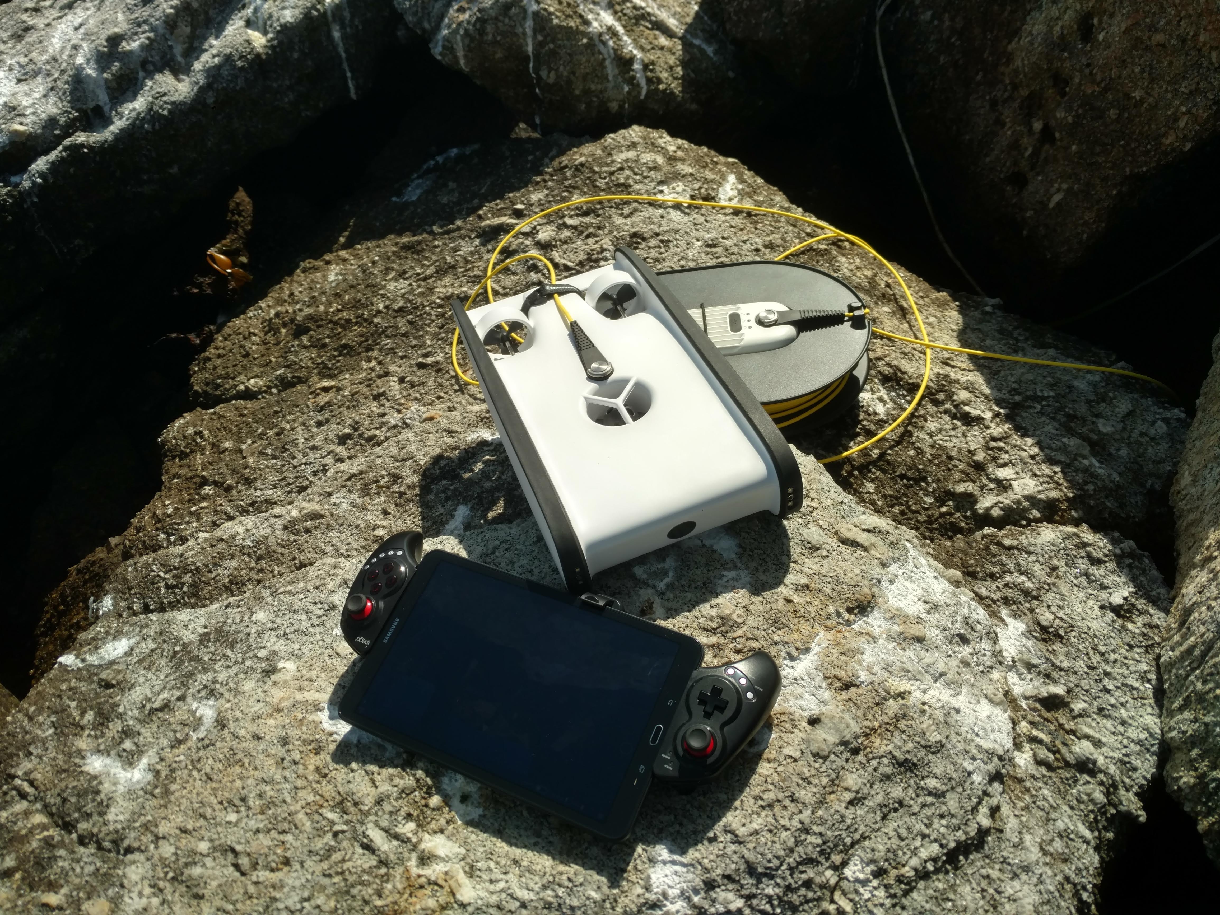 An OpenROV Trident ready for deployment. Photo by author.